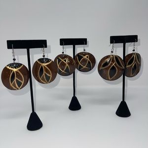 NWOT Ethnic Handmade Coconut Shell Earrings (Any 3 $10 set: $25)